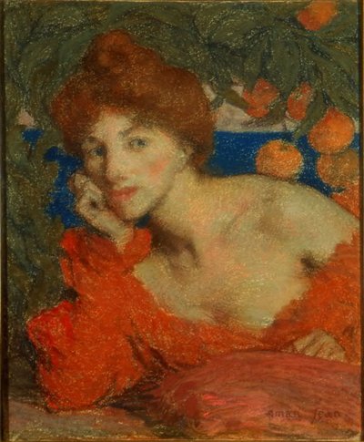 Sotto gli aranci, donna ad Amalfi da Edmond Aman Jean